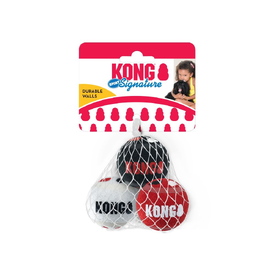 3 x KONG Signature Sport Balls Fetch Dog Toys - 3 pack of Small Balls