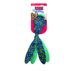 KONG Wubba Finz Fish-Faced Floppy Tailed Squeaker Fetch Dog Toy - Blue