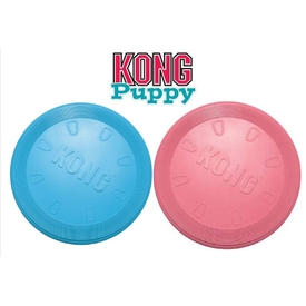 4 x KONG Puppy Flyer Soft Frisbee Fetch Dog Toy in Pink or Blue