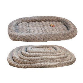 Plush Oval Thermo Pet Bed with Integrated Thermal Layer