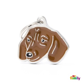 My Family Pet ID Tag Red Brown Dachshund ~ Includes FREE Engraving
