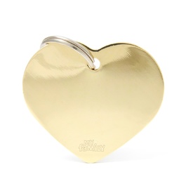 My Family Pet ID Tag Classic Heart Gold Large ~ Includes FREE Engraving