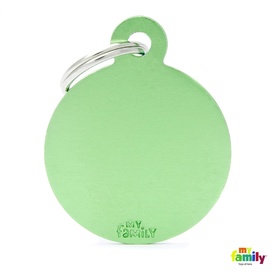 My Family Pet ID Tag Classic Circle Lime Large ~ Includes FREE Engraving
