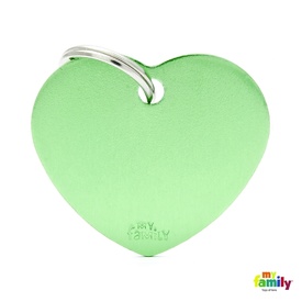 My Family Pet ID Tag Classic Heart Lime Large ~ Includes FREE Engraving