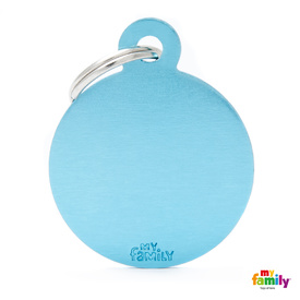 My Family Pet ID Tag Classic Circle Light Blue Large ~ Includes FREE Engraving