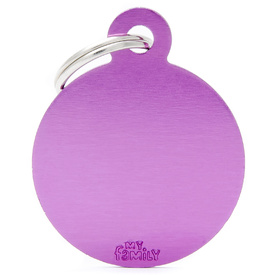 My Family Pet ID Tag Classic Circle Purple Large ~ Includes FREE Engraving
