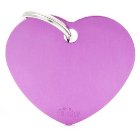 My Family Pet ID Tag Classic Heart Purple Large ~ Includes FREE Engraving