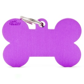 My Family Pet ID Tag Classic Bone Purple X-Large ~ Includes FREE Engraving