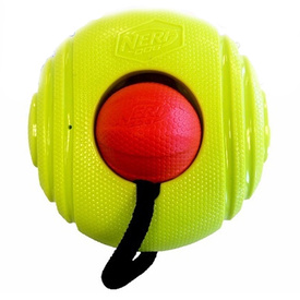 Nerf Dog Toy - Medium Orbz Squeak Ball Toy - Red / Green
