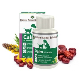 Natural Animal Solutions Calm Anti-Anxiety Treatment for Cats & Dogs 60 Tablets