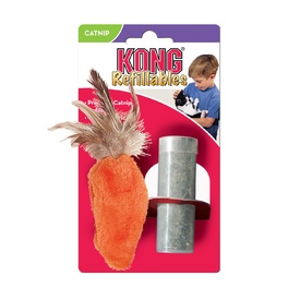 KONG Feather Top Carrot Refillable Plush Catnip Cat Toy with American Catnip