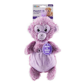 Charming Pet Pouch Pals Plush Dog Toy - Monkey with Baby in Pouch