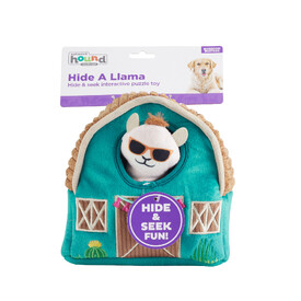 Outward Hound Hide-A-Llama Plush Dog Puzzle with 3 Squeaker Toys 