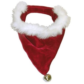 Outward Hound Fluffy Christmas Santa Dog Bandanna with Jingle Bell