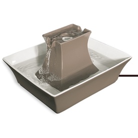 Drinkwell Stoneware Pagoda Ceramic Water Fountain 2 litres - Taupe