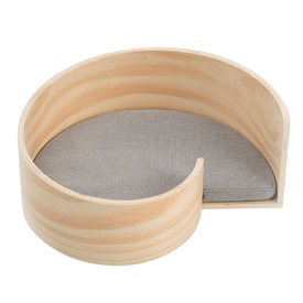 Pidan Scandi-design Wooden Spiral Pet Bed with Comfy Cushion