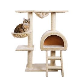 Cat Tree 100cm Scratching Post Scratcher Tower Cat Condo House - Beige