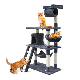 Cat Tree 141cm Trees Scratching Post Scratcher Tower Condo House Furniture Wood