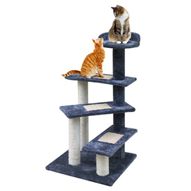 Carpet & Natural Sisal Cat Scratch Climbing Tree 100cm Grey