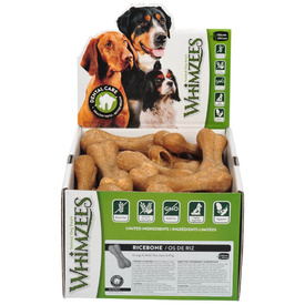 Whimzees Rice Bones Grain & Gluten Free Teeth Cleaning Treat for Dogs