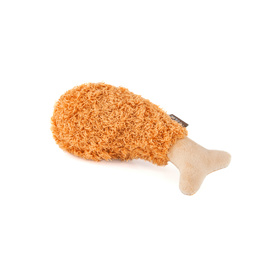 P.L.A.Y. American Classic Fast Food Plush & Squeaky Dog Toy – Fried Chicken Drumstick