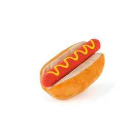 P.L.A.Y. American Classic Fast Food Plush & Squeaky Dog Toy – Hot Diggy Hot Dog