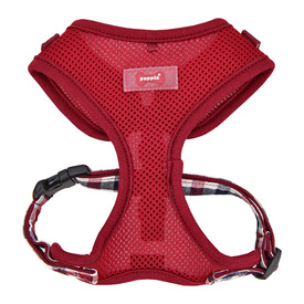 Puppia Neil Superior Adjustable Mesh Dog Harness - Wine & Tartan