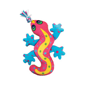 3 x KONG Aloha Gecko Canvas Squeaker Tug Dog Toy - Small/Medium