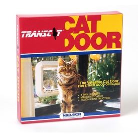 Transcat Pet Door Cat Flap for Doors, Walls & Glass - White - 4 Way Lock
