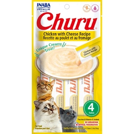 Inaba Cat Churu Meal Topper Treat - Creamy Chicken & Cheese Recipe 24 x 14g Tubes
