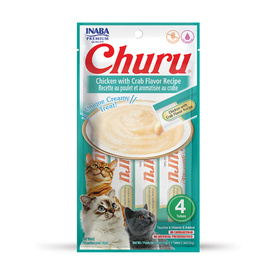 Inaba Cat Churu Meal Topper Treat - Creamy Chicken & Crab Recipe 24 x 14g Tubes