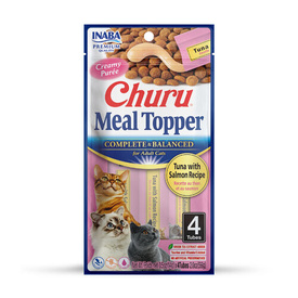 Inaba Cat Complete Balanced Meal Topper Treat - Creamy Tuna & Salmon - 24 x 14g Tubes
