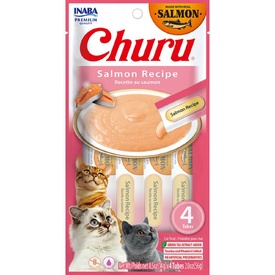 Inaba Cat Churu Meal Topper Treat - Creamy Salmon Recipe 24 x 14g Tubes