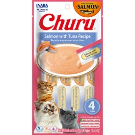 Inaba Cat Churu Meal Topper Treat - Creamy Salmon & Tuna Recipe 24 x 14g Tubes