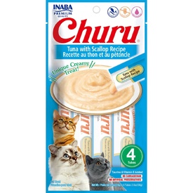 Inaba Cat Churu Meal Topper Treat - Creamy Tuna & Scallop Recipe 24 x 14g Tubes