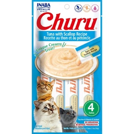 Inaba Cat Churu Meal Topper Treat - Creamy Tuna & Scallop Recipe 24 x 14g Tubes