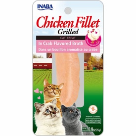 Inaba Cat Grilled Chicken Fillet in Crab Flavoured Broth Meal Topper Treat - 6-Pack