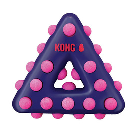 KONG Dotz Circle - Textured Triangle Shaped Rubber Squeaker Dog Toy