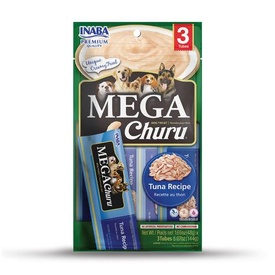 Inaba Dog MEGA Churu Meal Topper Treat - Creamy Tuna Puree - 18 x 48g Tubes