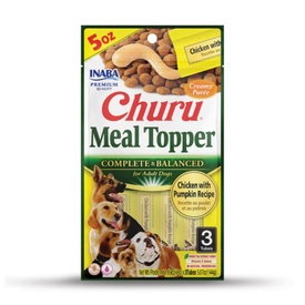 Inaba Dog Churu Meal Topper Treat - Creamy Chicken & Pumpkin Recipe 18 x 48g Tubes