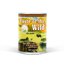 Taste of the Wild Grain Free Moist Dog Food - High Prairie 12 x 374g cans