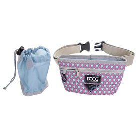 Doog Treat Pouch with Removable Internal Pouch for Dog Treats - Luna - Pink with Droplets