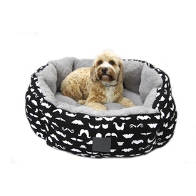 T&S Quirky Mustache Reversible Pet Bed