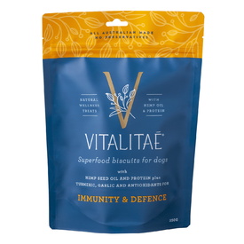 Vitalitae Superfood & Hemp Oil Dog Treats - Immune & Defense Biscuits - 350g
