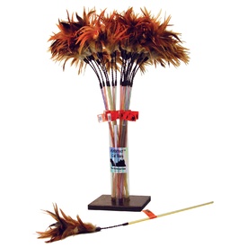 PURRfect Wiggle Bouncer Cat Wand Interactive Toy with Rooster Feathers