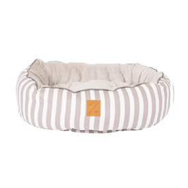 Mog & Bone 4 Seasons Reversible Dog Bed - Latte Hamptons Stripe