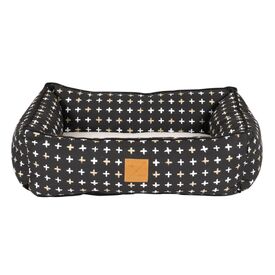 Mog & Bone Bolster Dog Bed - Black Metallic Cross