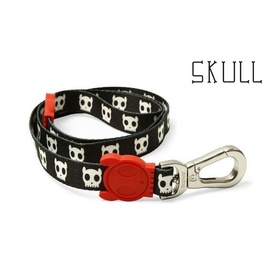 Zee Dog Leash with Power Hook - Black & White Skulls