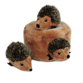 Zippy Paws Interactive Burrow Dog Toy - Hedgehog Den with 3 Hedgedogs