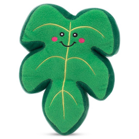 Zippy Paws Squeakie Pattiez Plush Squeaker Dog Toy - Monstera Leaf
